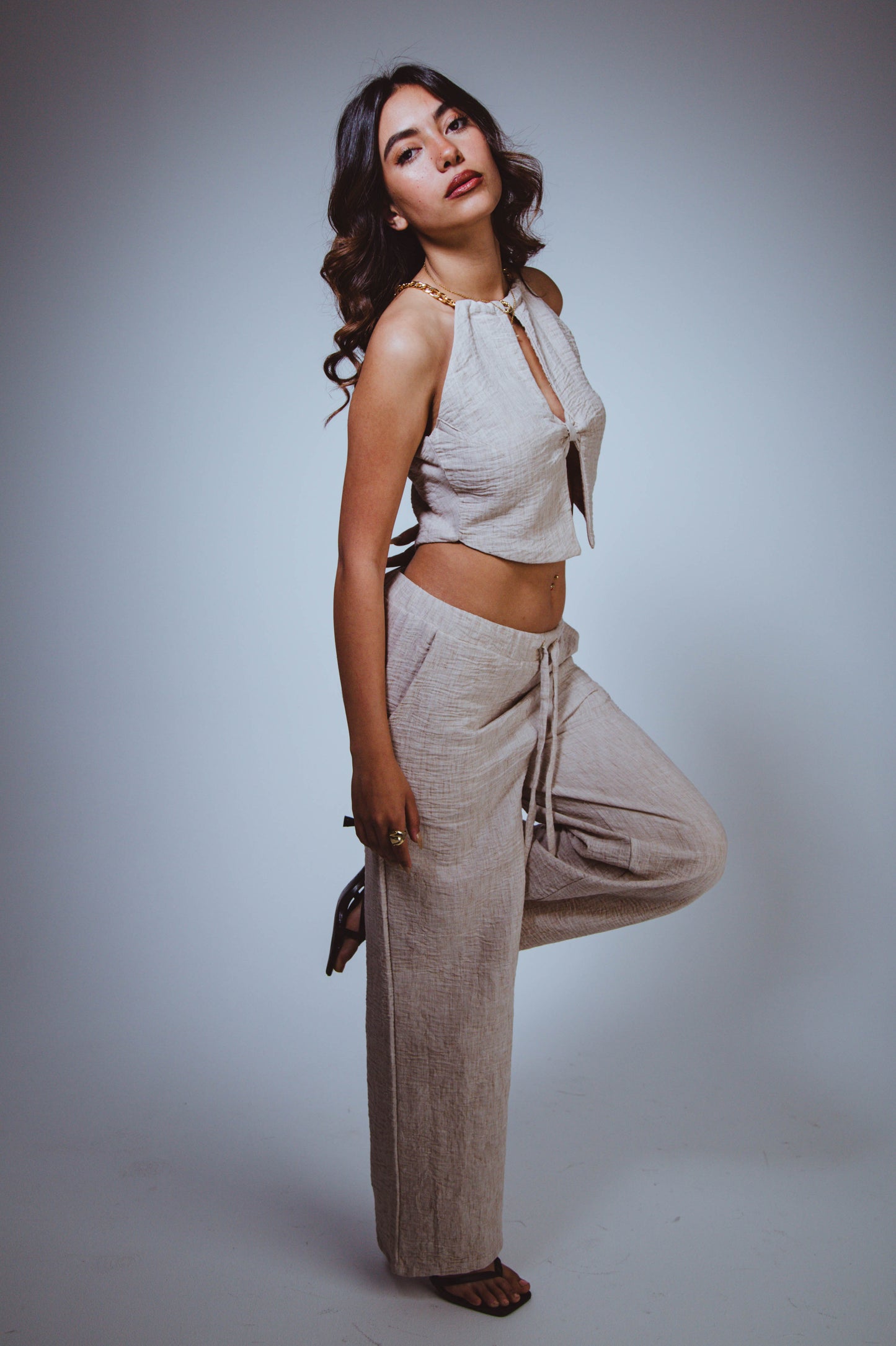W Beige Linen Set