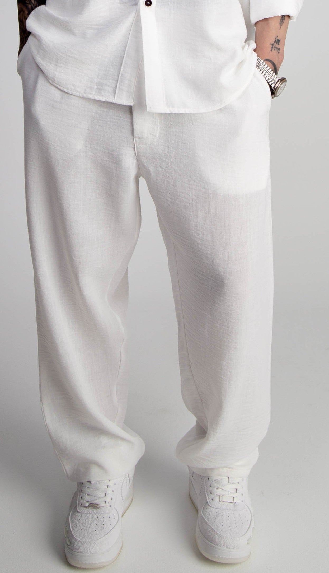 M White Linen Pants