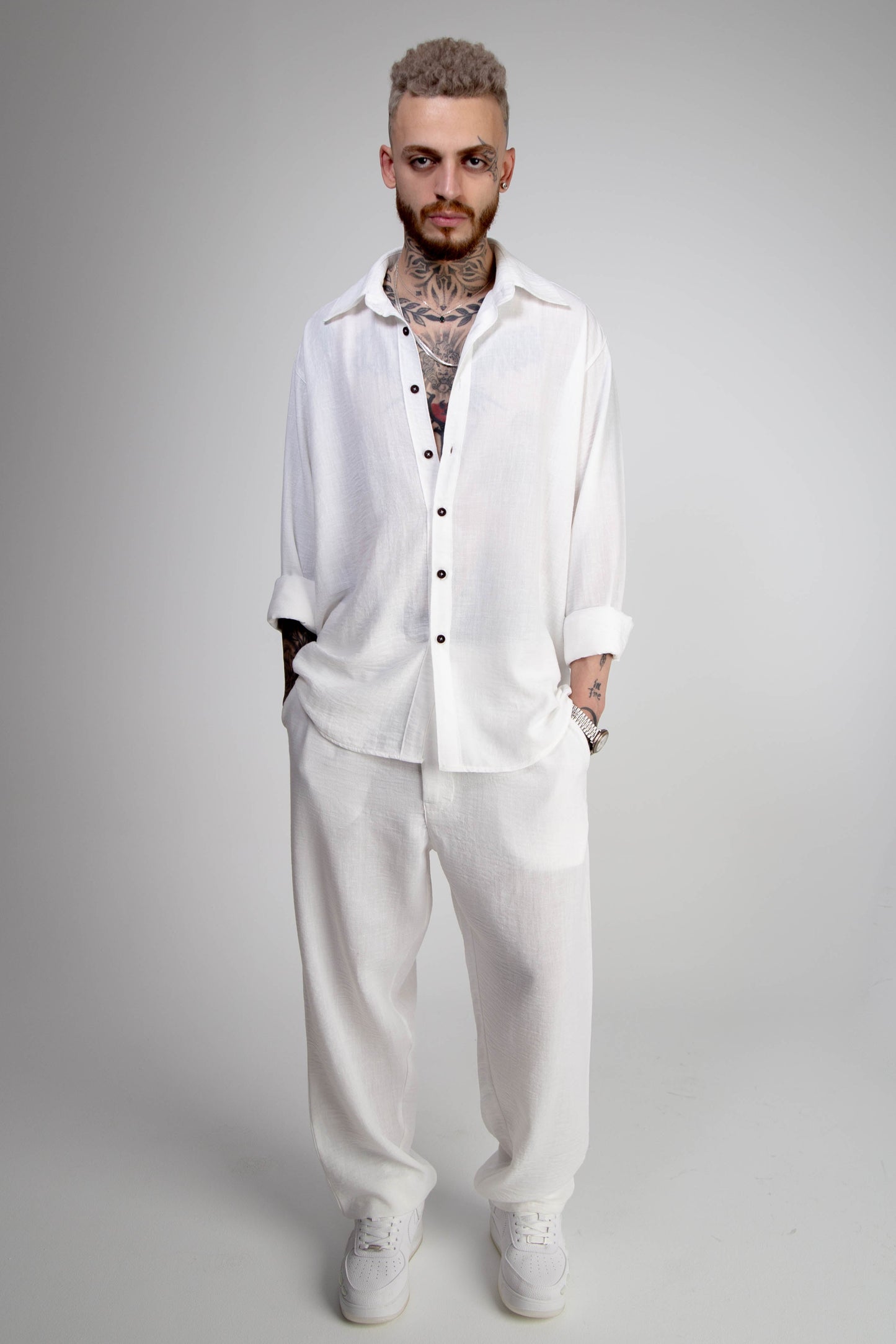 M White Linen Set