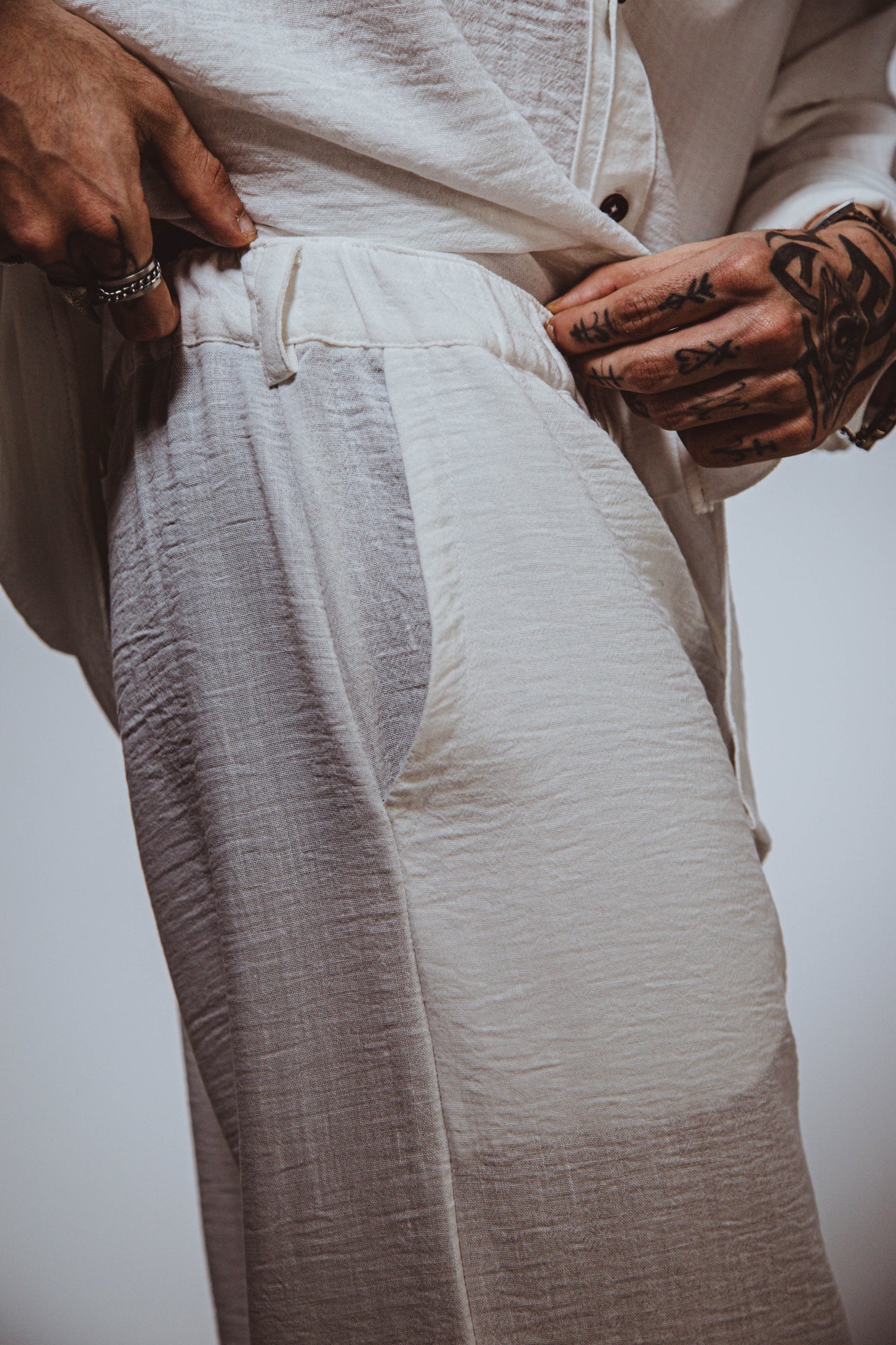M White Linen Pants