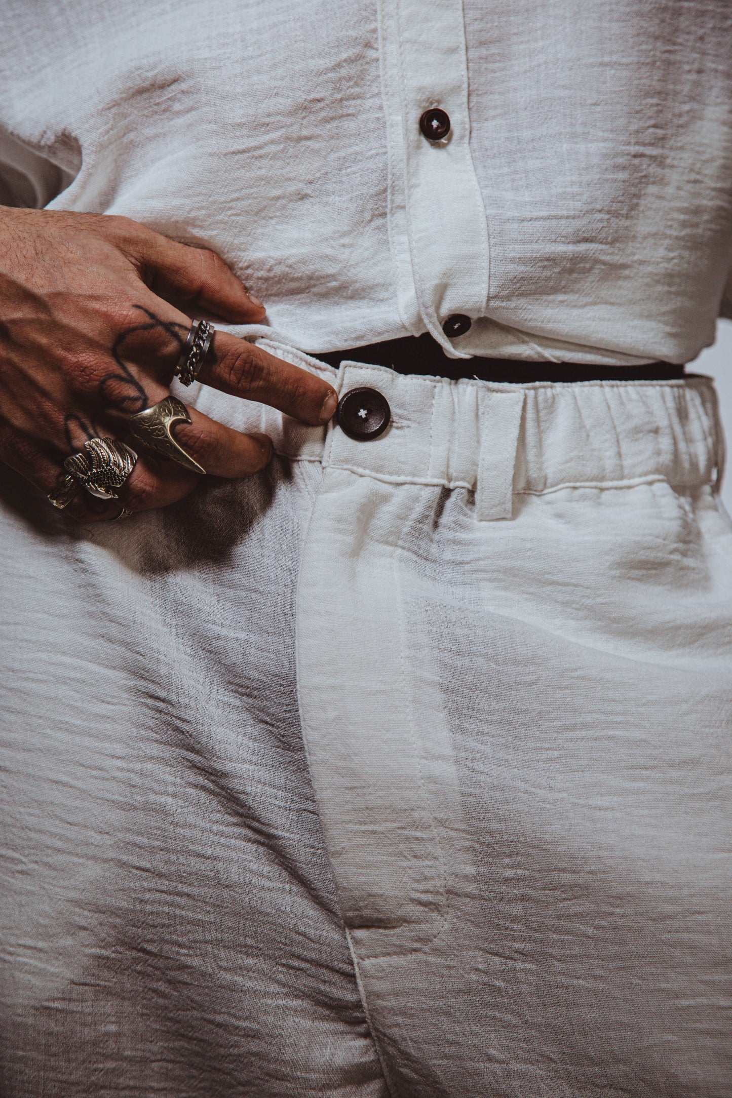 M White Linen Pants