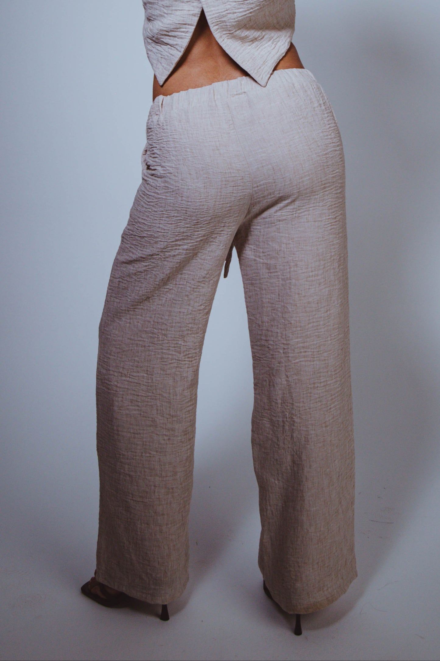 W Beige Linen Pants
