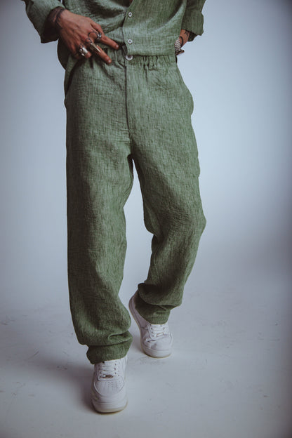 M Olive Green Linen Pants