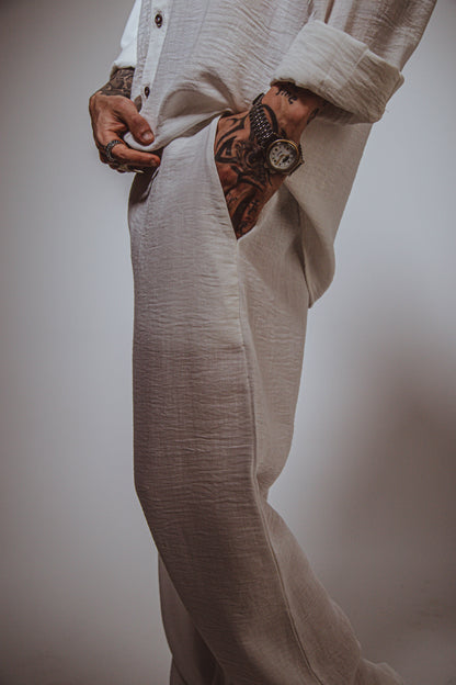 M White Linen Pants